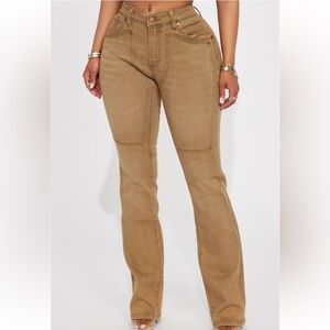 Tan Straight Leg Pants
